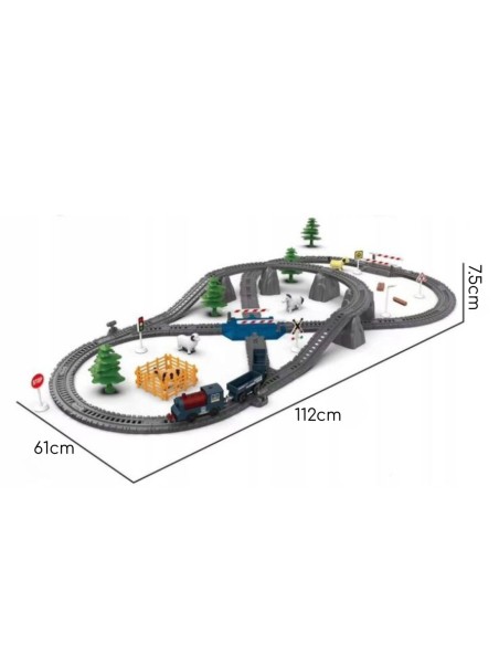 WOOPIE Kolejka Lokomotywa Towarowa XXL Baterie 90ele.