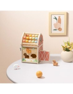 TOOKY TOY Drewniana Stodoła Aktywności Sorter Liczydło Montessori 2