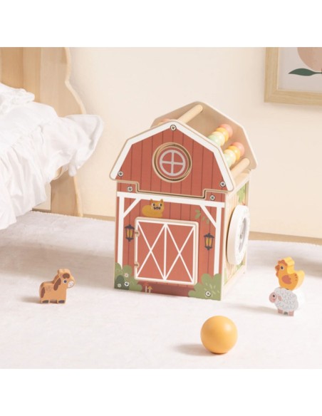 TOOKY TOY Drewniana Stodoła Aktywności Sorter Liczydło Montessori