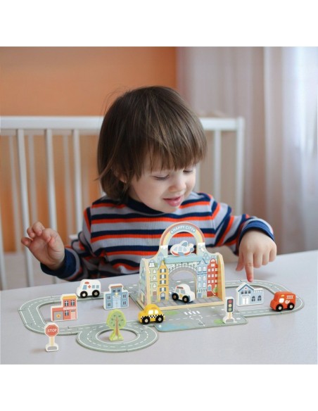 TOOKY TOY Mini Miasto Przenośny Zestaw Torba Samochody