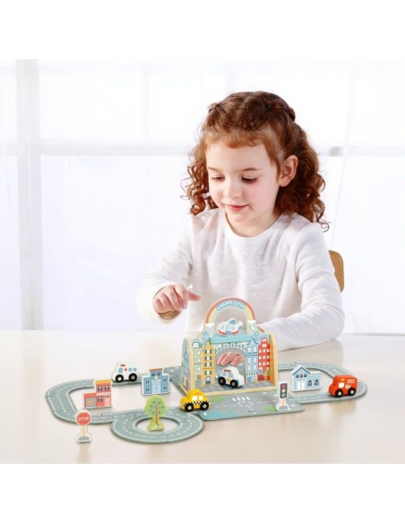 TOOKY TOY Mini Miasto Przenośny Zestaw Torba Samochody