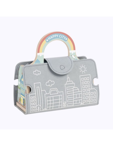 TOOKY TOY Mini Miasto Przenośny Zestaw Torba Samochody