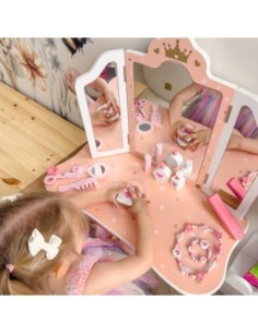 WOOPIE GREEN Drewniana Toaletka z Lustrem i Akcesoriami 2