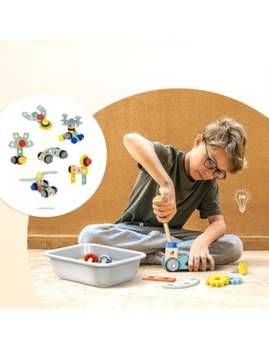 WOOPIE GREEN Drewniany Warsztat STEM Zestaw z Narzędziami