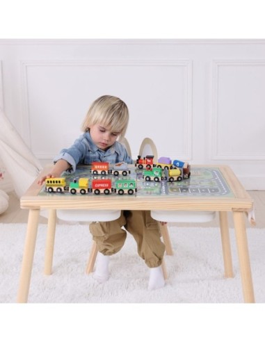 WOOPIE GREEN Drewniany Stolik Aktywności Talica Kredowa Pojemniki