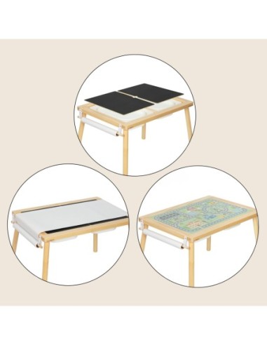 WOOPIE GREEN Drewniany Stolik Aktywności Talica Kredowa Pojemniki