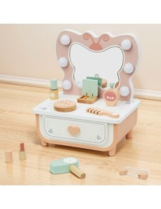 TOOKY TOY Drewniana Toaletka Akcesoria Lustro + Kosmetyki 2