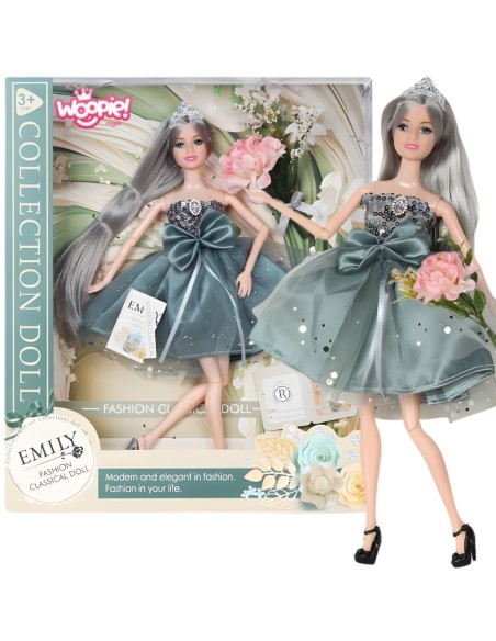 WOOPIE ROYAL Lalka Emi w Eleganckiej Sukni Tiulowej z Kokardą i Bukietem