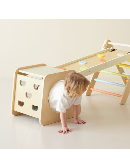 CLASSIC WORLD Drewniany Zestaw Wspinaczkowy Trójkąt Montessori 5w1 - Plac Zabaw Siłownia Indoor dla Dzieci