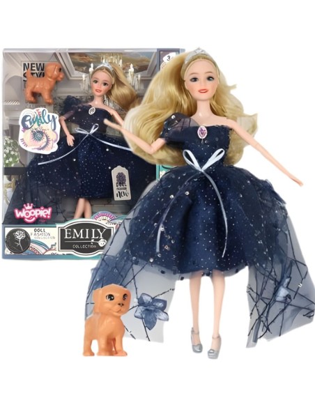 WOOPIE ROYAL Lalka Emi w Koronie i Czarnej Sukni Piesek