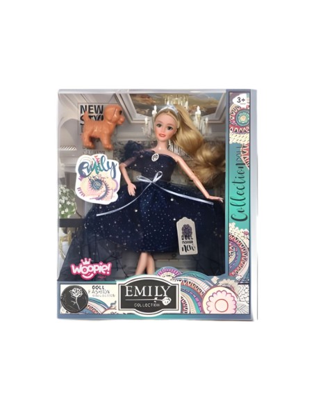 WOOPIE ROYAL Lalka Emi w Koronie i Czarnej Sukni Piesek