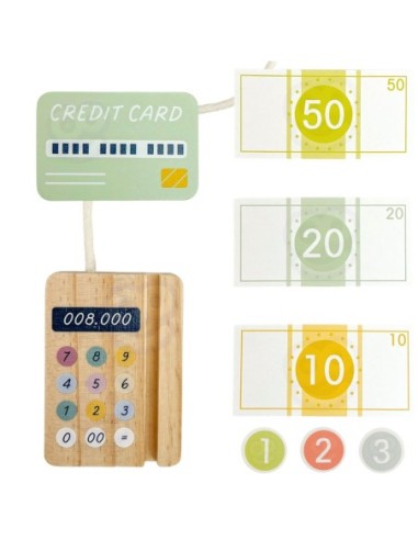 WOOPIE GREEN Drewniana Kasa Sklepowa Edukacyjna z Akcesoriami 23 el. FSC