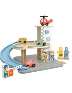 WOOPIE GREEN Drewniany Parking Piętrowy z Autkami i Figurkami 2