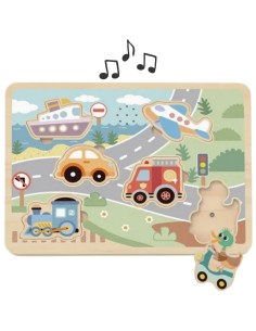 TOOKY TOY Wooden Interactive Vehicle Puzzles - Fun and Learning