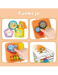 Kostka Edukacyjna WOOPIE Sorter 4w1 Kształty 18m+ - Zabawka dla Dzieci 2