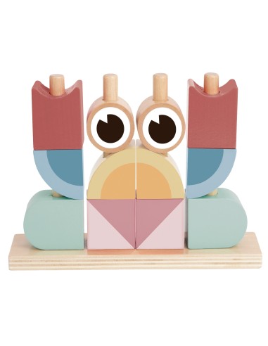 TOOKY TOY Krab - Drewniana Układanka Stosy Klocków Pastelowych