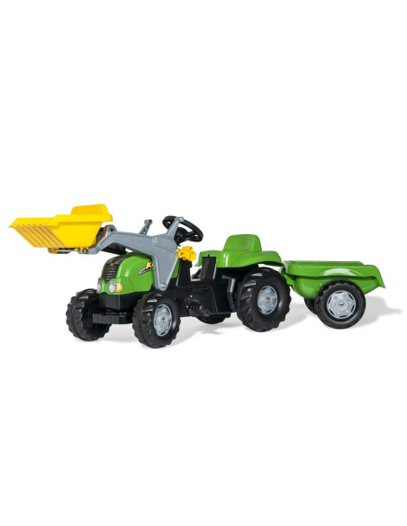 Rolly Toys Traktor Kid zielony z łyżką i przyczepą