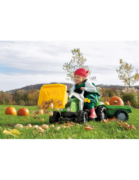 Rolly Toys Traktor Kid zielony z łyżką i przyczepą