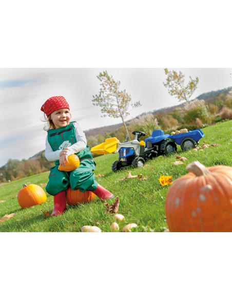 Rolly Toys rollyKid-X New Holland rollyKid Traktor z łyżką i przyczepką Niebieski