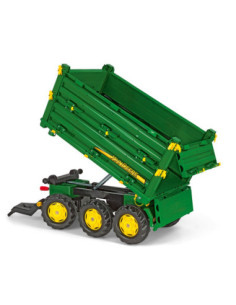 Rolly Toys Przyczepa Rolly Multi John Deere trzyosiowa zielona  2