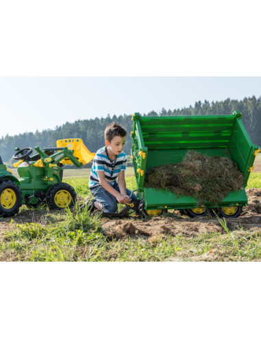 Rolly Toys Przyczepa Rolly Multi John Deere trzyosiowa zielona 