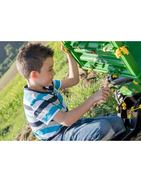 Rolly Toys Przyczepa Rolly Multi John Deere trzyosiowa zielona 