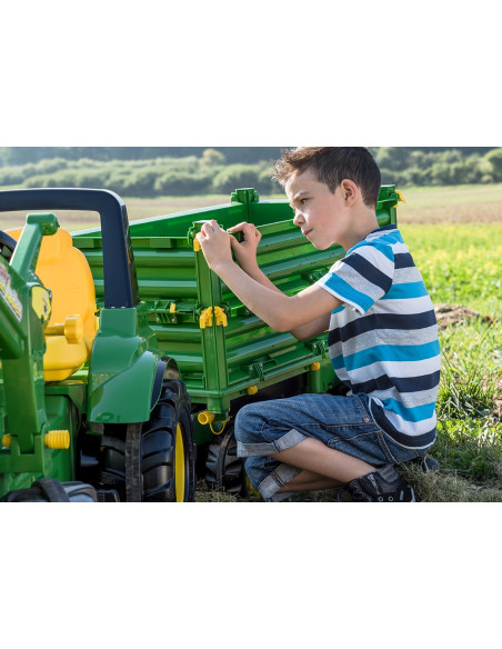 Rolly Toys Przyczepa Rolly Multi John Deere trzyosiowa zielona 