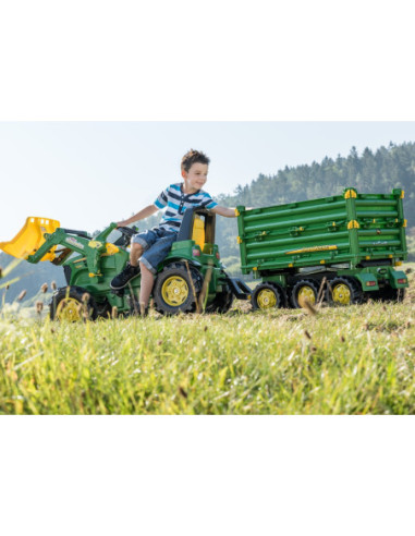 Rolly Toys Przyczepa Rolly Multi John Deere trzyosiowa zielona