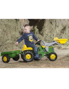 Rolly Toys Kid Traktor na pedały John Deere z łyżką i przyczepą 2