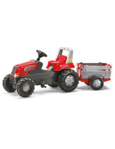 Rolly Toys traktor na pedały Junior RT czerwony z przyczepą Farm New