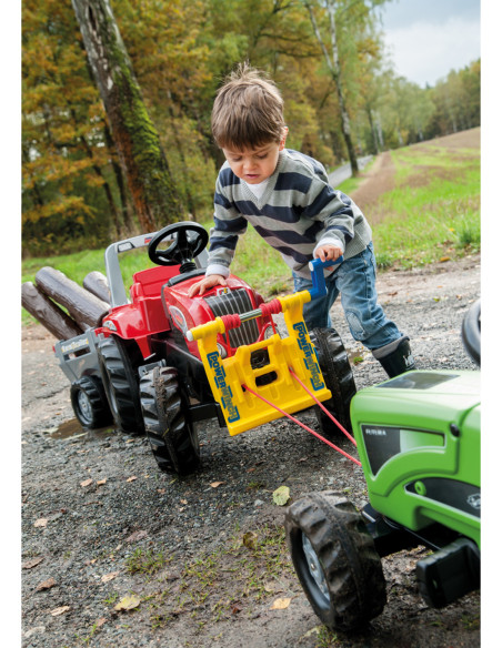 Rolly Toys traktor na pedały Junior RT czerwony z przyczepą Farm New