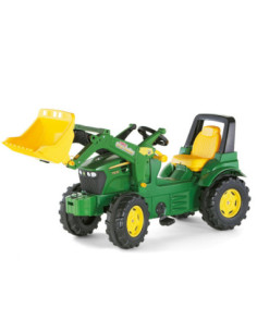 Rolly Toys Duży traktor na pedały John Deere Łyżka gumowe nakładki na koła