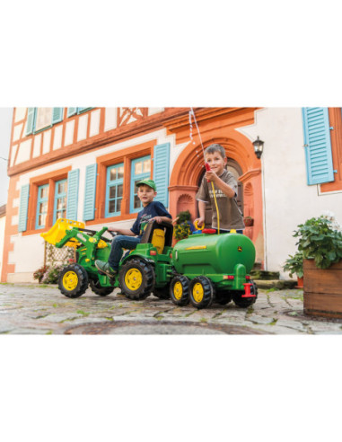 Rolly Toys Duży traktor na pedały John Deere Łyżka gumowe nakładki na koła
