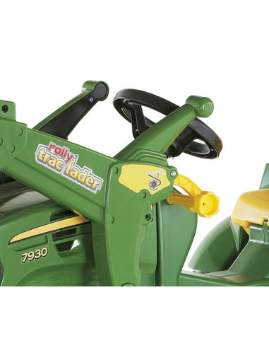 Rolly Toys Duży traktor na pedały John Deere Łyżka gumowe nakładki na koła