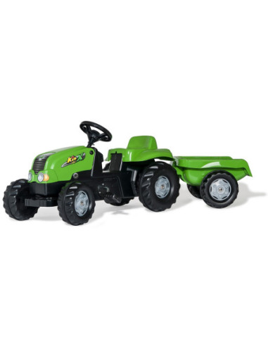Rolly Toys Traktor na pedały Kid zielony z przyczepą