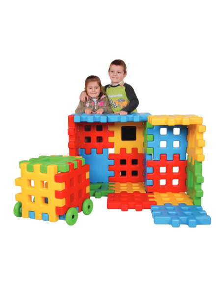 Klocki EDUKACYJNE Wafle DOM Ogrodzenie DOMEK NOVA