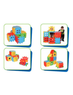 Klocki EDUKACYJNE Wafle DOM Ogrodzenie DOMEK NOVA 2