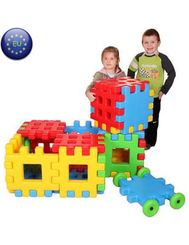 Klocki EDUKACYJNE Wafle DOM Ogrodzenie DOMEK NOVA