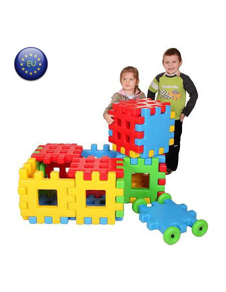 Klocki EDUKACYJNE Wafle DOM Ogrodzenie DOMEK NOVA