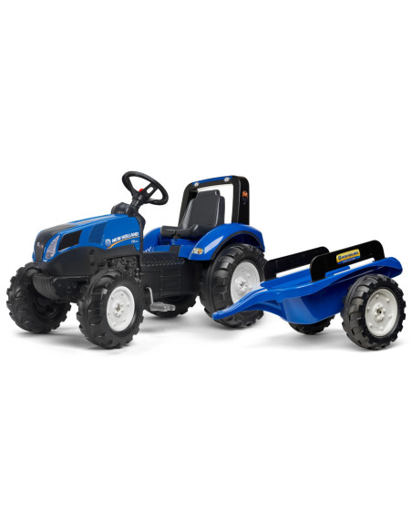 FALK Duży Traktor z przyczepką New Holland