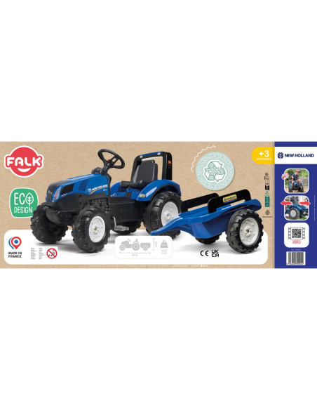 FALK Duży Traktor z przyczepką New Holland