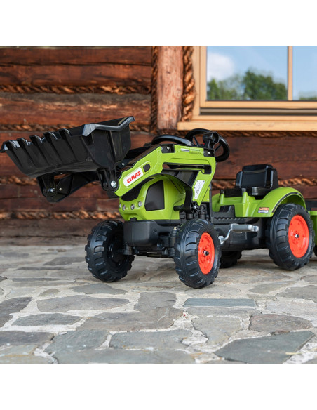 Falk Traktor Claas z Przyczepą i Łyżką na pedały