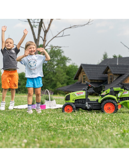 Falk Traktor Claas z Przyczepą i Łyżką na pedały