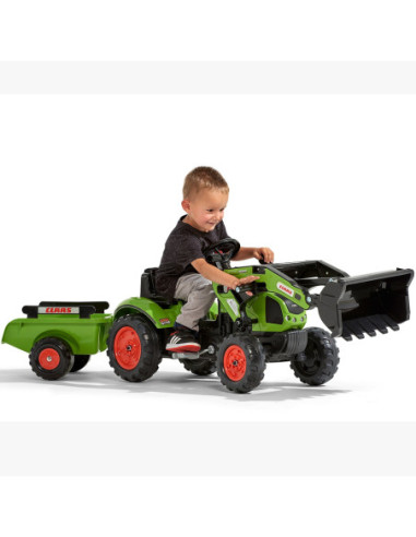 Falk Traktor Claas z Przyczepą i Łyżką na pedały
