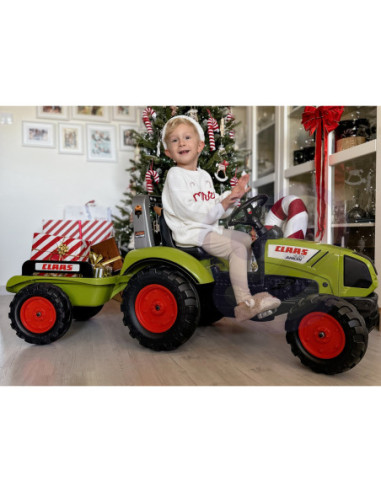 FALK DUŻY Traktor na Pedały CLAAS Przyczepa