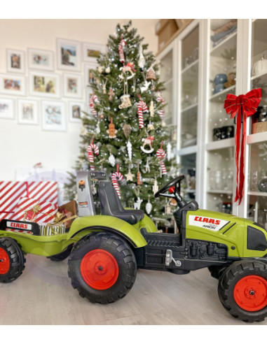 FALK DUŻY Traktor na Pedały CLAAS Przyczepa