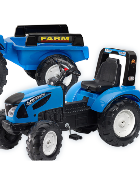 FALK Traktor Landini na pedały z przyczepą Niebieski