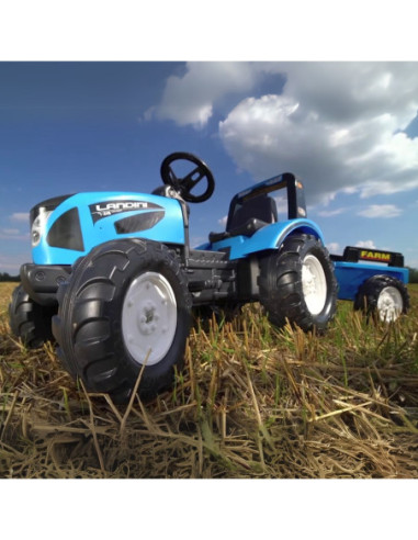 FALK Traktor Landini na pedały z przyczepą Niebieski