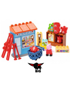 BIG Klocki Świnka Peppa Sklepik Pana Lisa + FIGURKA
