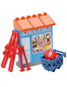 BIG Klocki Świnka Peppa Sklepik Pana Lisa + FIGURKA 2